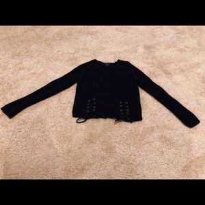 Black Knit sweater with ties on side